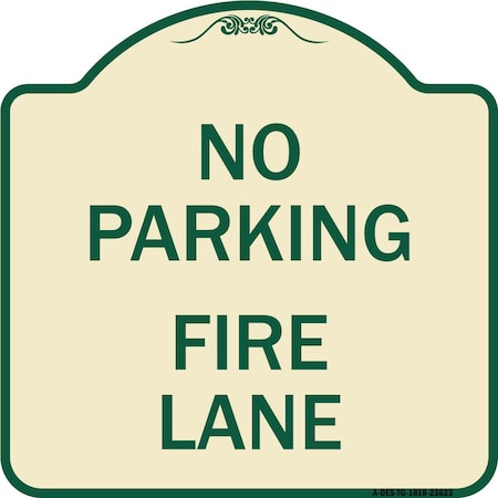 Signmission No Parking Fire Lane W/ Striped Border Heavy-Gauge Aluminum Sign, 18" x 18", TG-1818-23623 A-DES-TG-1818-23623
